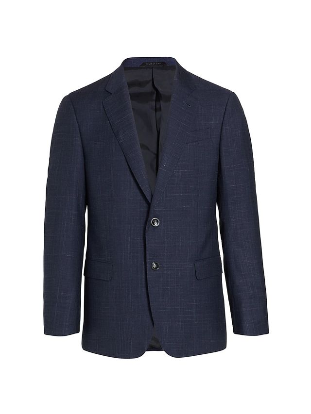 Giorgio Armani Men's Wool Single-Breasted Blazer - Royal Blue | The Summit