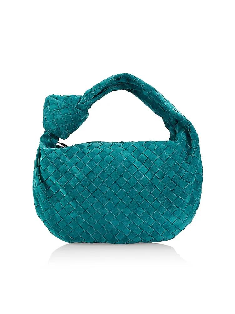 BOTTEGA VENETA - Mini Jodie intrecciato suede top-handle bag