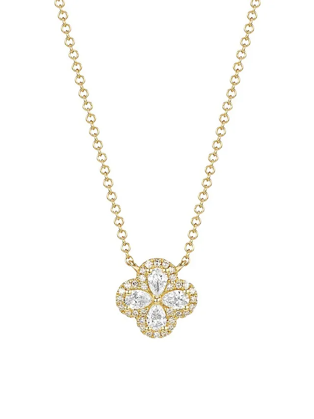 Belk Silver tone Peridot heritage precision cut Crystal Clover Pendant  Necklace