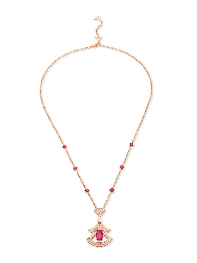 Divas' Dream 18K Rose Gold & Multi-Stone Pendant Necklace