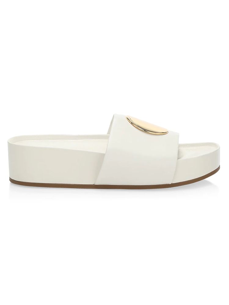 Tory Burch Women's Patos Leather Platform Slides - New Ivory Sandals | The  Summit