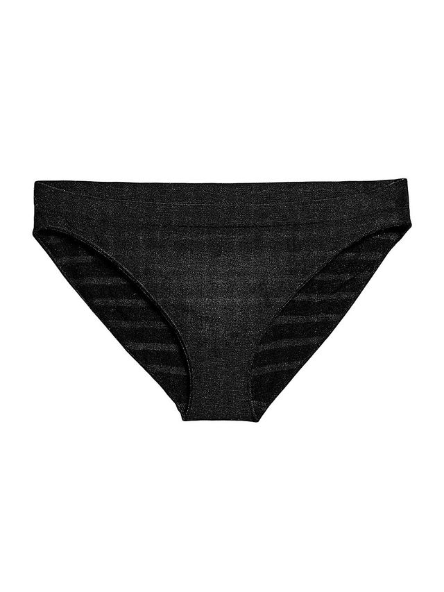 DOLCE & GABBANA Women's Sequin Logo Bikini-Cut Briefs - Nero | The Summit