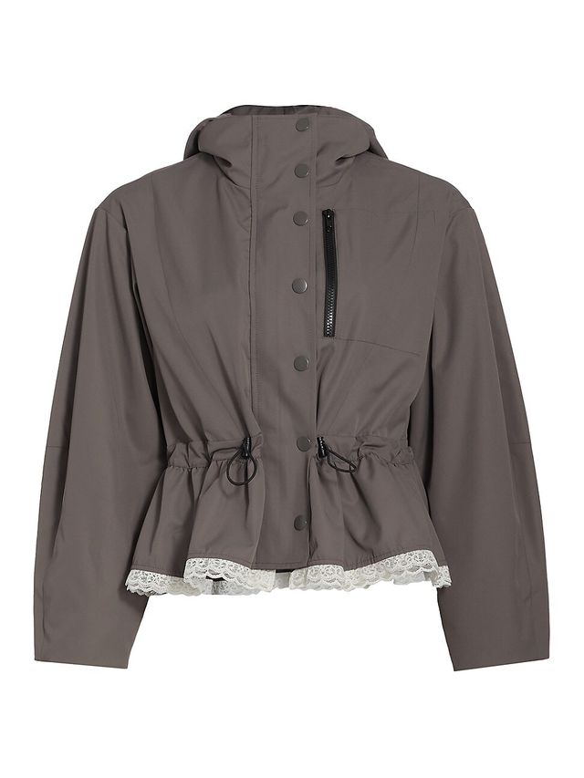 peplum drawstring windbreaker jacket