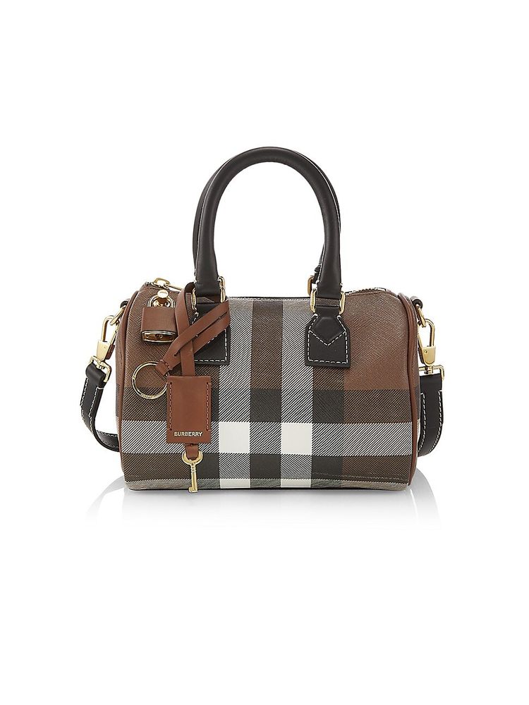 Burberry Women's Check Mini Bowling Bag - Dark Birch | The Summit