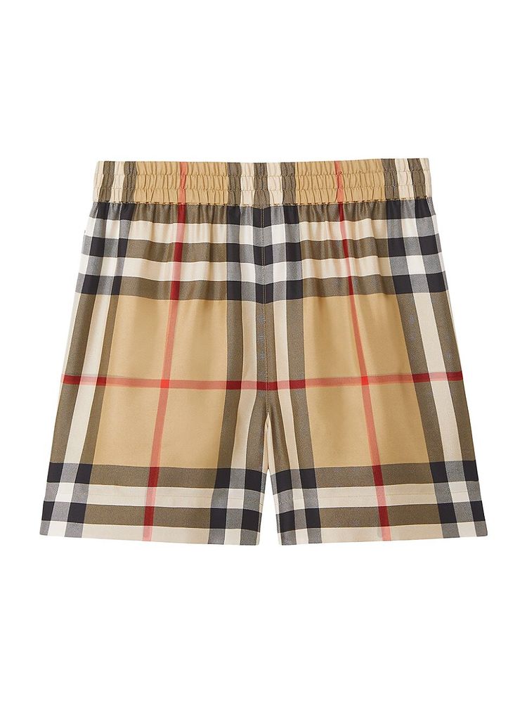 Burberry Women's Tawney Check Mulberry Silk Shorts - Archive Beige | The  Summit