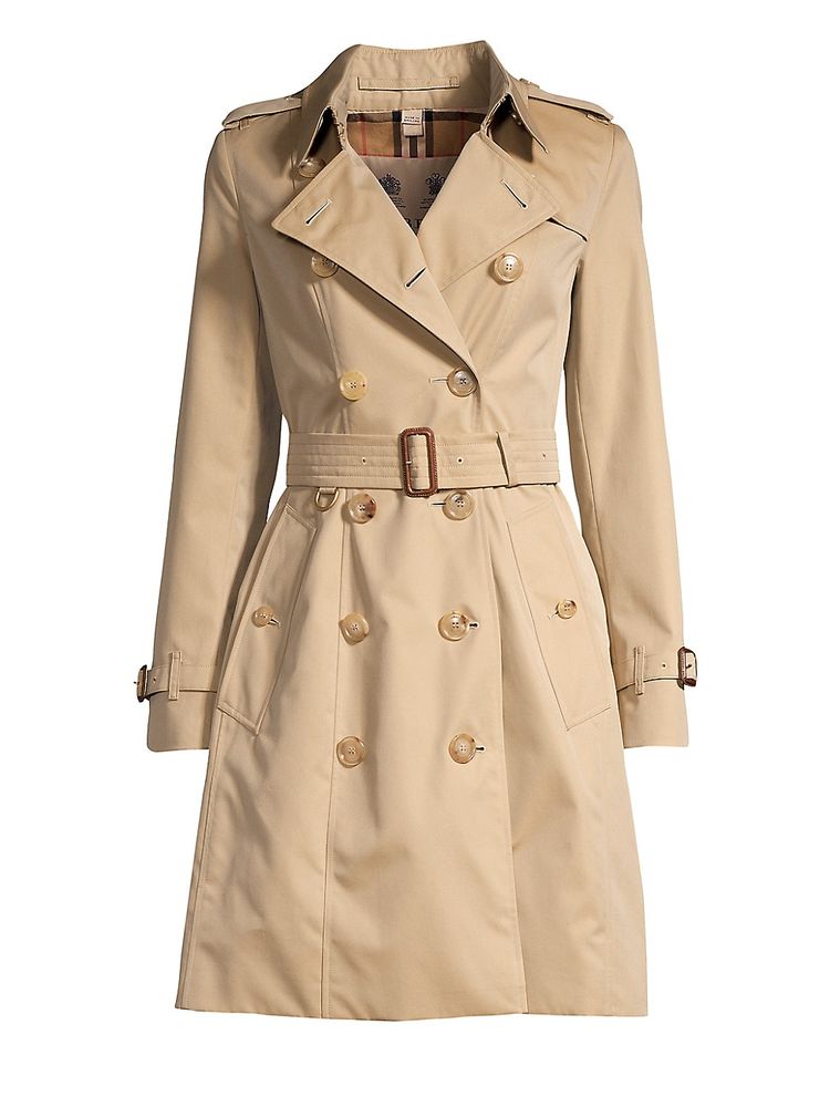 Burberry Women's Chelsea Belted Double-Breasted Coat - Honey | The Summit