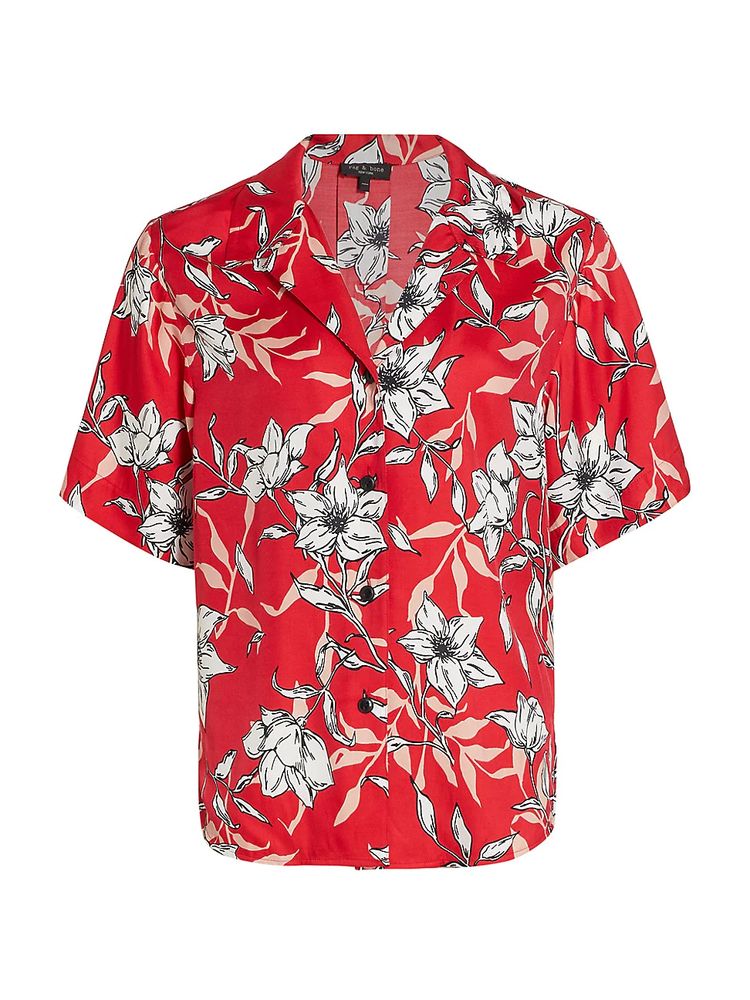 & bone Women's Mare Floral Shirt - Red Floral - Size Medium | The Summit