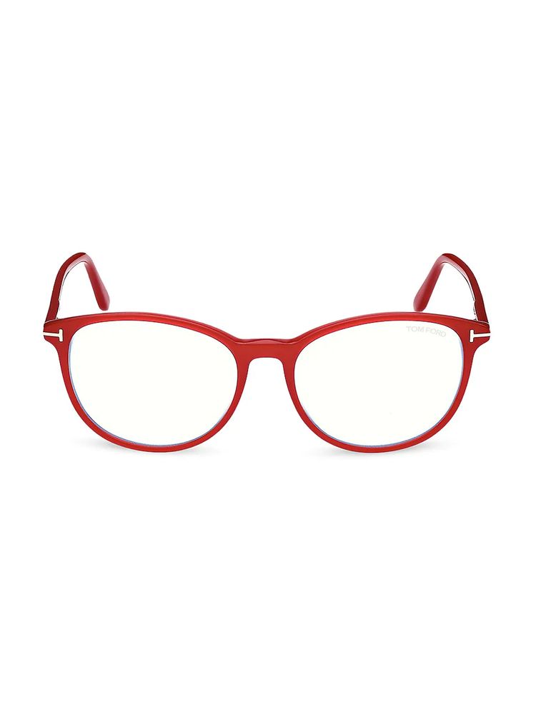 Tom Ford Women's 53MM Pantos Blue Block Glasses - Shiny Pearlized Red | The  Summit