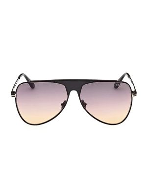 Women's Ethan 60MM Pilot Sunglasses - Shiny Black