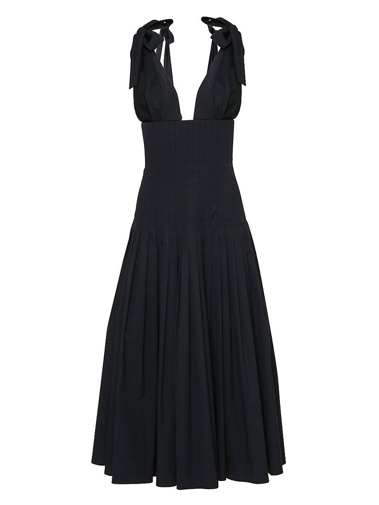 Carolina Herrera Women's Bow Strap Pleated Bodice Cocktail Dress - Black -  Size 6 | The Summit