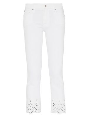 Women's Emea Eyelet Ankle Cuff Jeans - White Shell