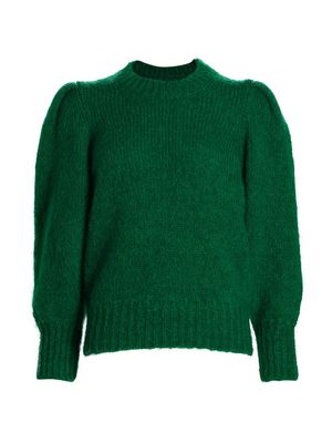 Emma Puff-Sleeve Crewneck Sweater