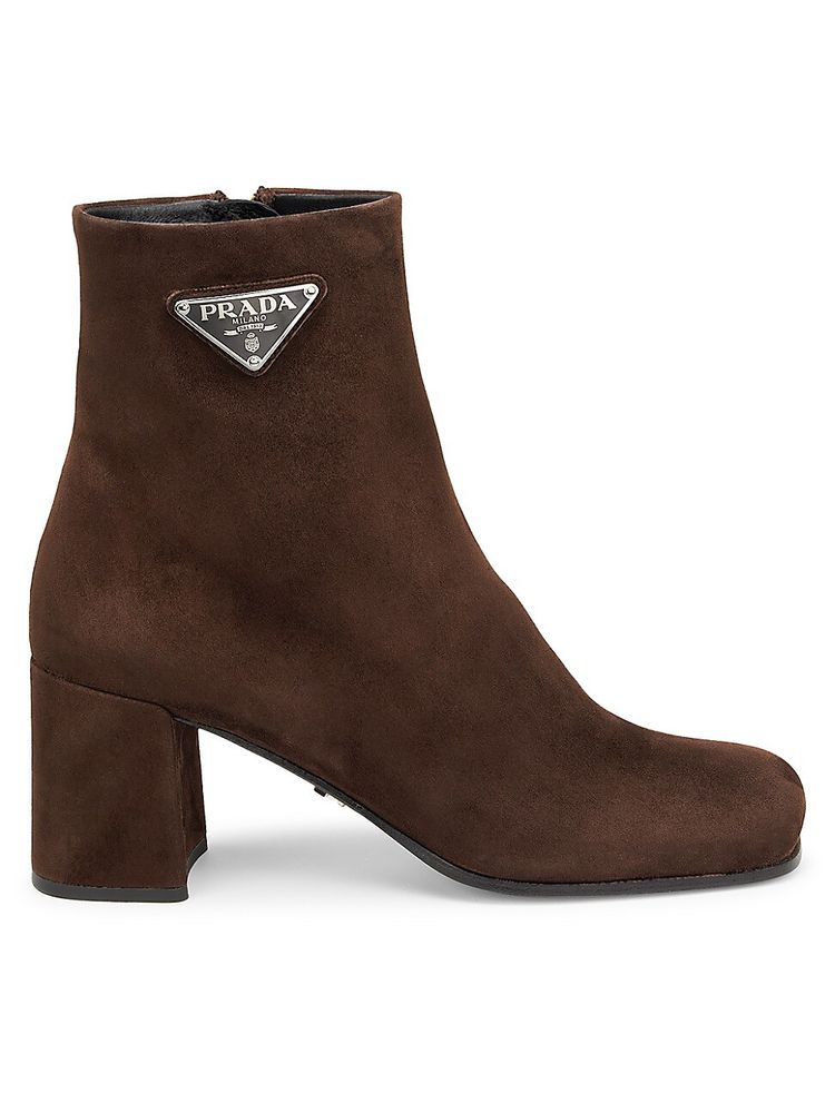 Prada Women's Tronchetti Suede Ankle Boots | The Summit