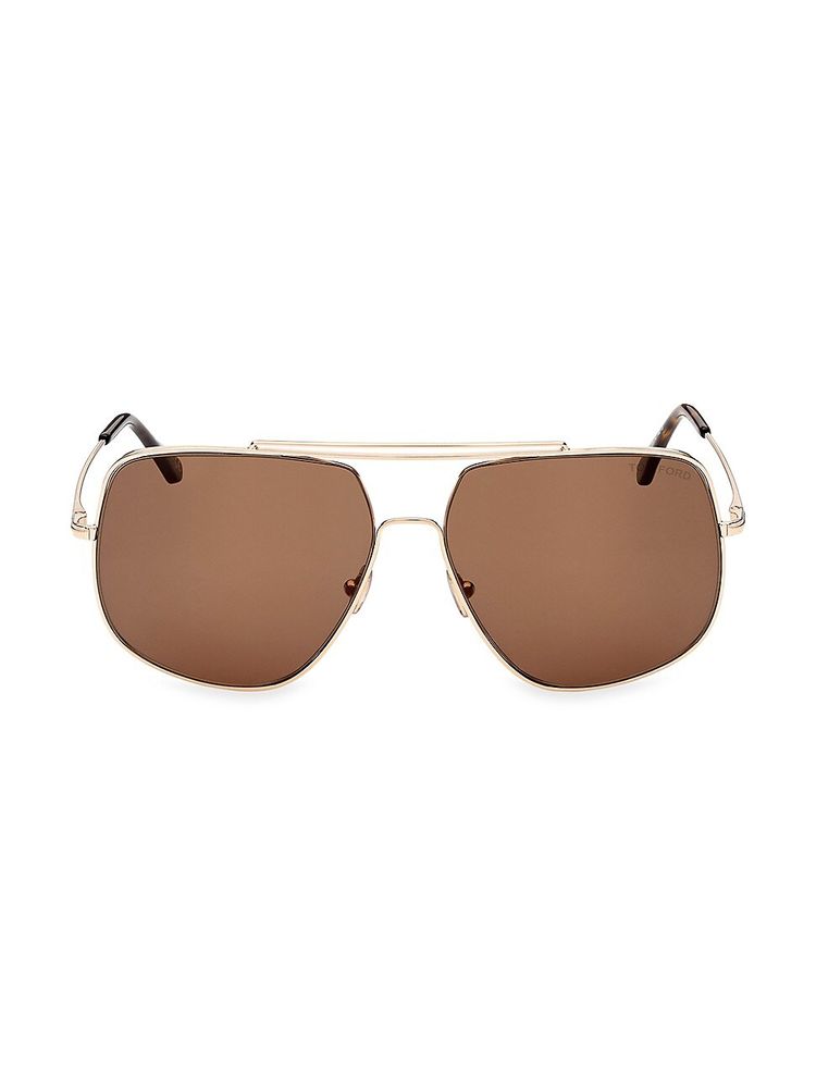 Tom Ford Men's Liam 61MM Square Metal Sunglasses - Shiny Rose Gold | The  Summit