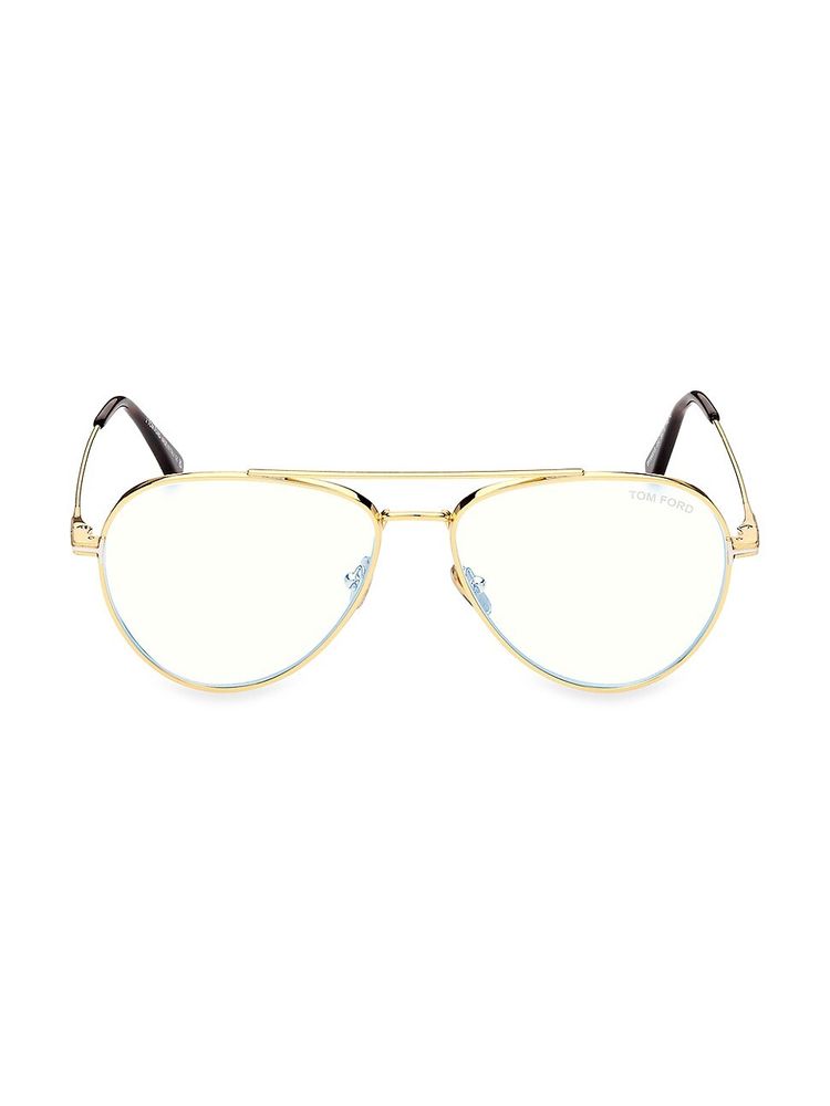 Tom Ford Men's 56MM Aviator Blue Filter Readers - Shiny Deep Gold | The  Summit