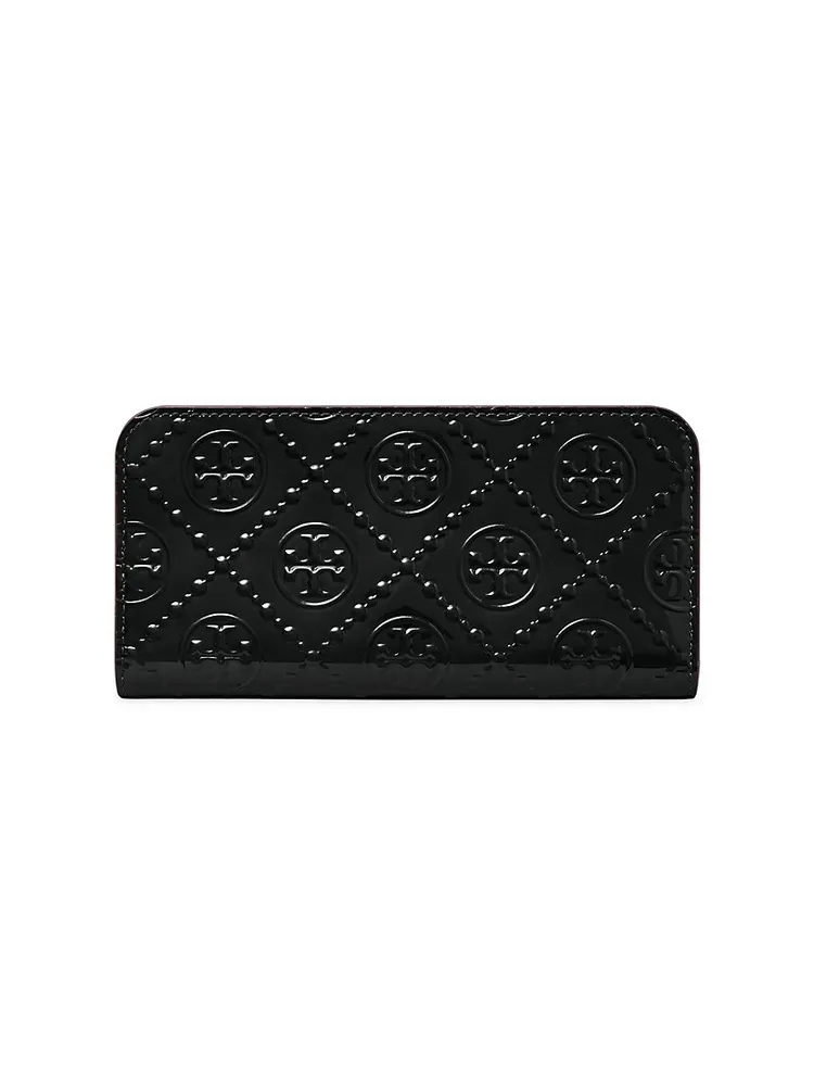 Tory Burch T Monogram Leather Bifold Wallet in Green