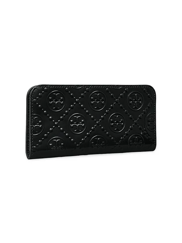 Tory Burch T Monogram Slim Patent Leather Wallet