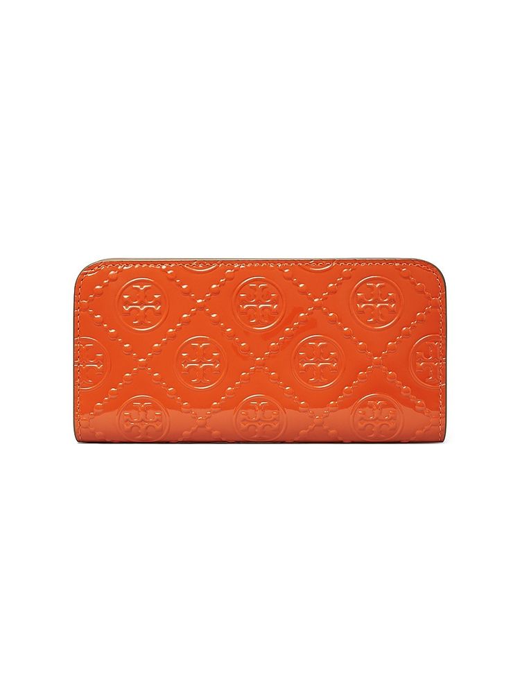 Tory Burch Women's T Monogram Patent Leather Zip Wallet - Spring Spice |  The Summit