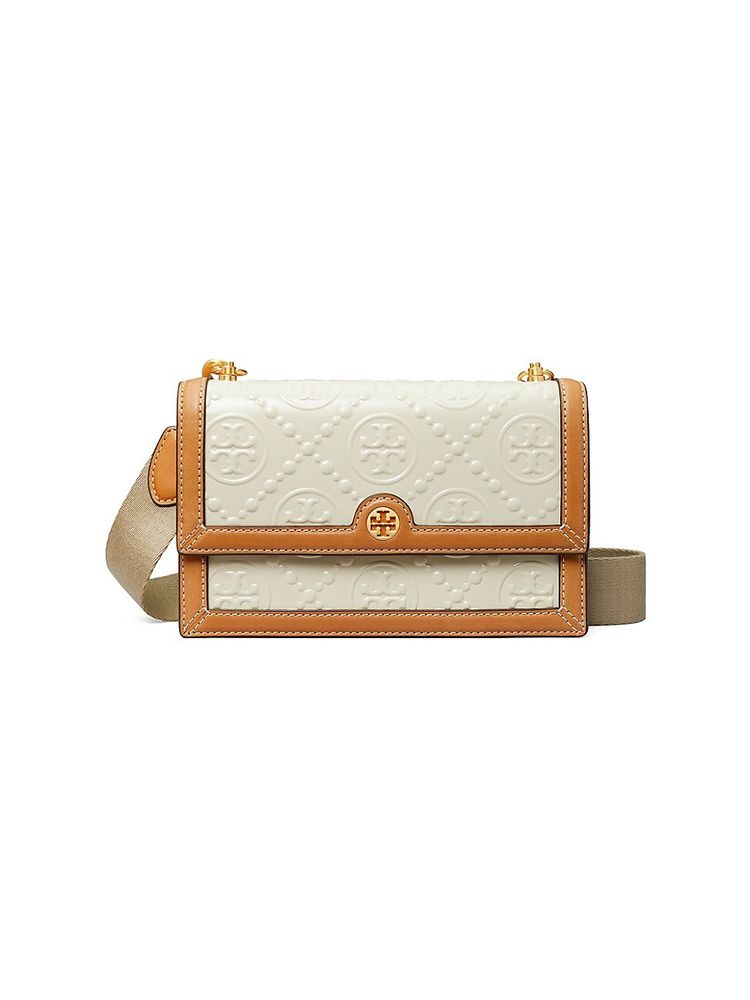 Tory Burch Women's T Monogram Embossed Patent Leather Shoulder Bag | The  Summit