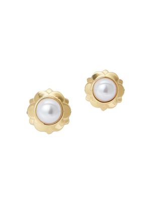 Women's Eva 14K-Gold-Plated & Acrylic Pearl Flower Stud Earrings - Pearl