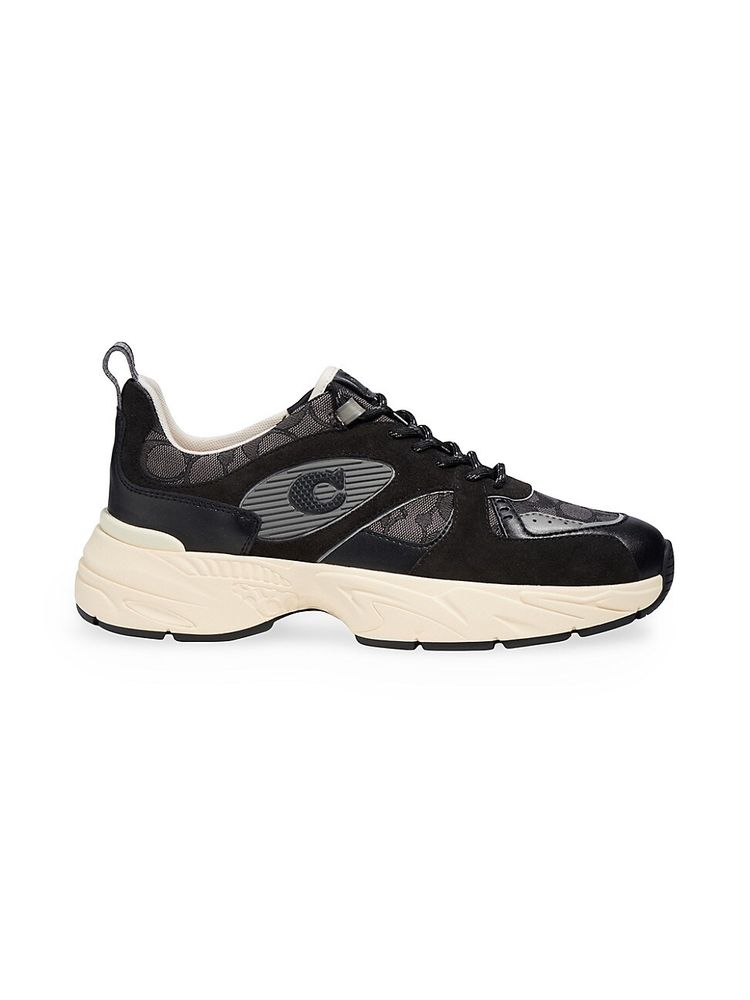 COACH Men's Tech Runner Signature Suede & Leather Sneakers - Black | The  Summit