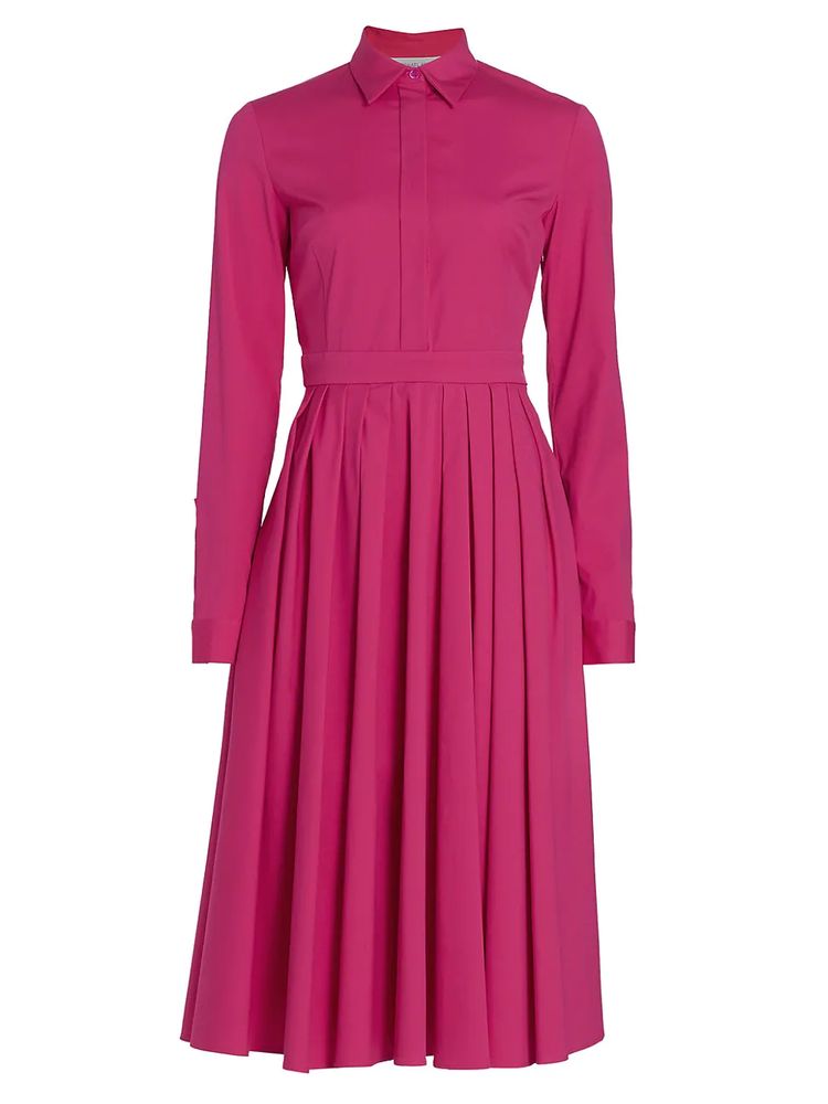 Michael Kors Collection Women's Pleated Waist Shirtdress - Fuchsia - Size 8  | The Summit