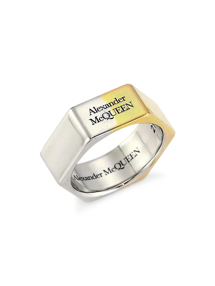 Alexander McQueen Gold/silver brass ring