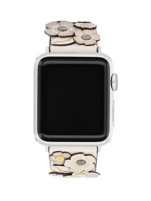 Men's Apple Watch Floral Leather Strap