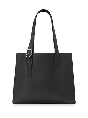 Men's Buckle Horizontal Leather Tote 