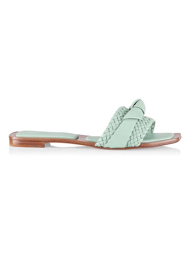 Tory Burch Women's Eleanor Woven Leather Slides - 5 Sandals | The Summit