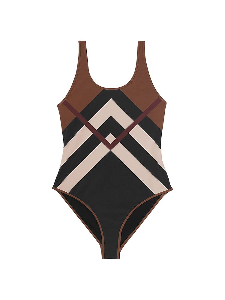 Burberry Women's Cleddau One-Piece Swimsuit - Dark Birch Brown | The Summit