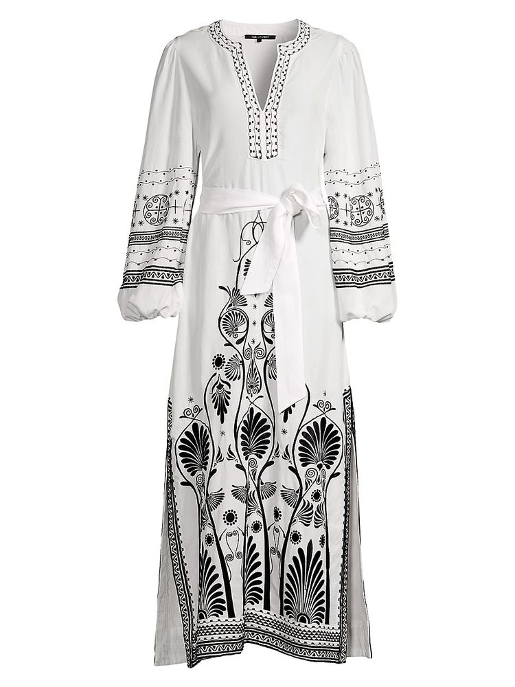 Kobi Halperin Women's Alexis Kaftan Maxi Dress - White Black - Size Medium  | The Summit