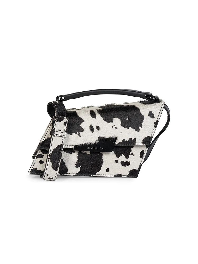Acne Studios Women's Mini Distortion Cow-Print Calf Hair Shoulder Bag -  White Black | The Summit