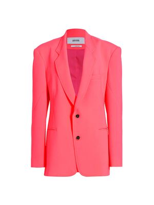 Women's Oversized Crepe Suit Jacket - Flamingo