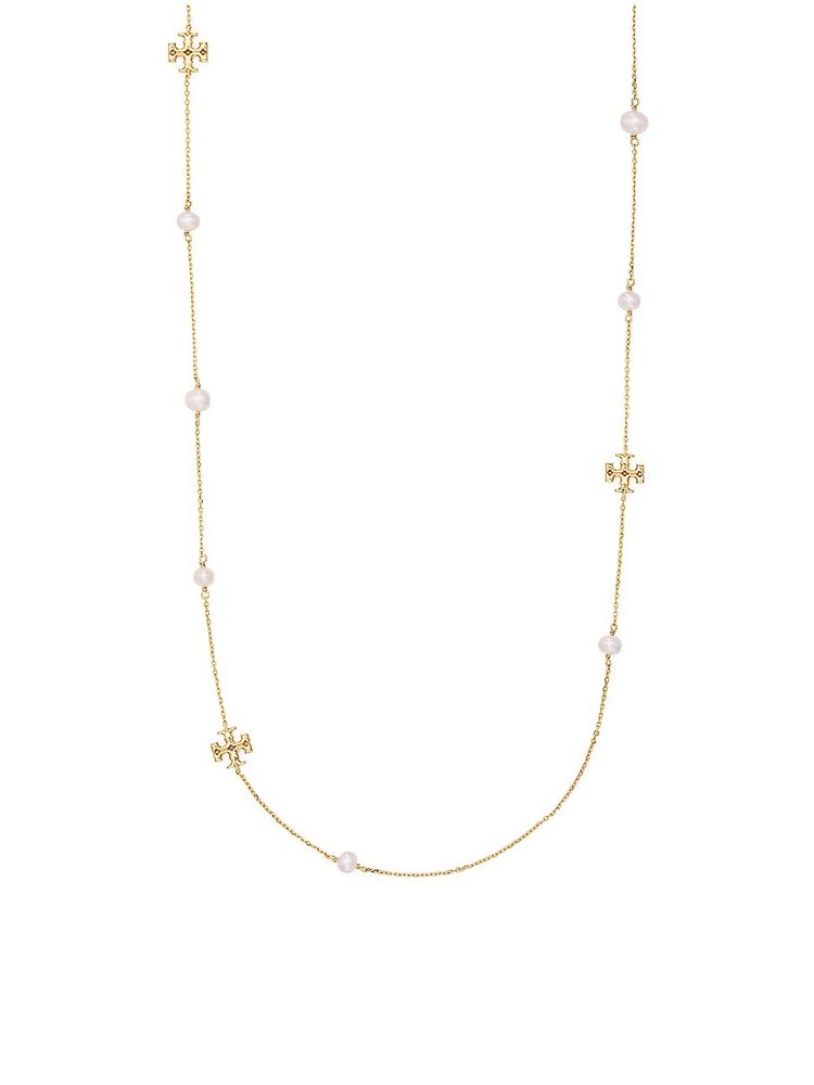 Tory Burch Women's Kira 18K-Gold-Plated & Cultured Pearl Long Necklace -  Gold Pearl | The Summit