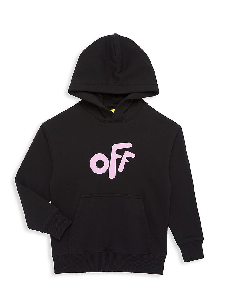 Off-White Little Girl's & Rounded Logo Hoodie Sweatshirt - Black Pink | The  Summit