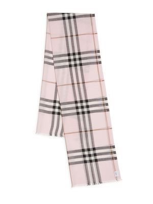 Women's Giant Check Wool-Blend Scarf - Pale Candy