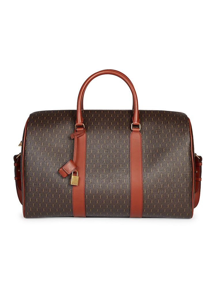 Saint Laurent monogram-print Duffle Bag - Brown