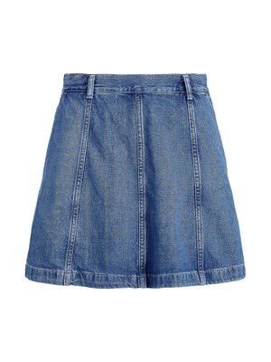 Women's Denim Mini A-Line Skirt - Chrystie Wash