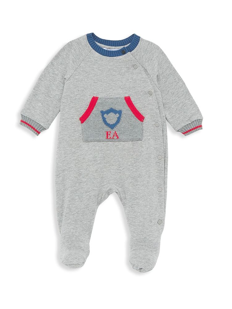 Emporio Armani Baby Boy's Knit Kangaroo Pocket Footie - Grey Months | The  Summit