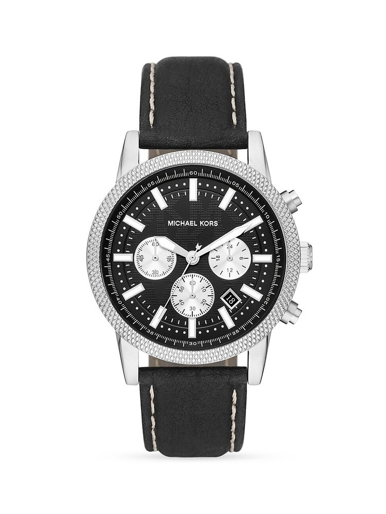 Michael Kors Men's Hutton Stainless Steel & Leather Chronograph Watch | The  Summit