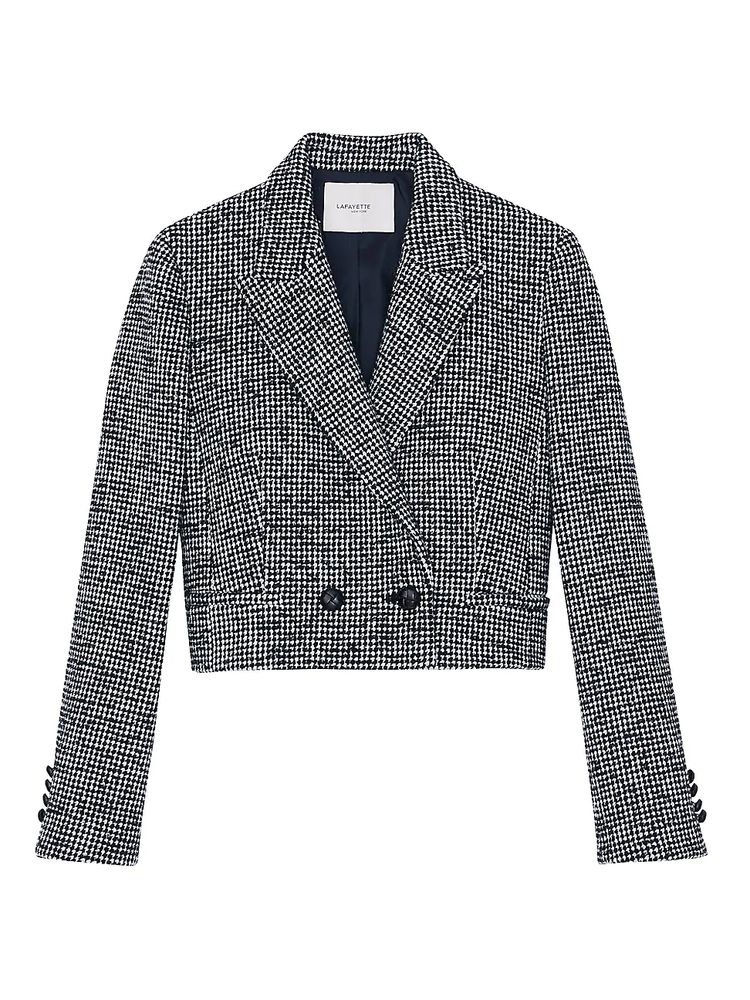 black and white houndstooth jacket women's