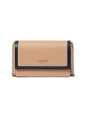Women's Morgan Colorblockeded Saffiano Leather Flap Chain Wallet 