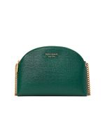 Women's Morgan Saffiano Leather Double Zip Dome Crossbody Bag 