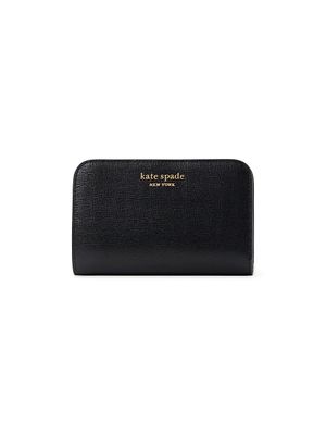 Women's Morgan Saffiano Leather Compact Wallet - Black