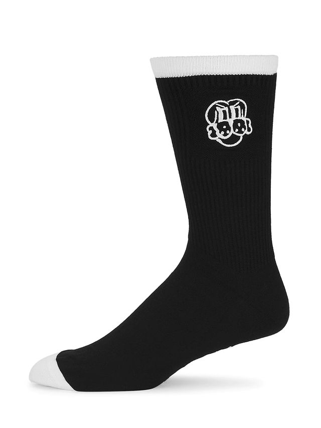 Burberry Men's Monogram Dual Stripe Sport Crew Socks - White | The Summit