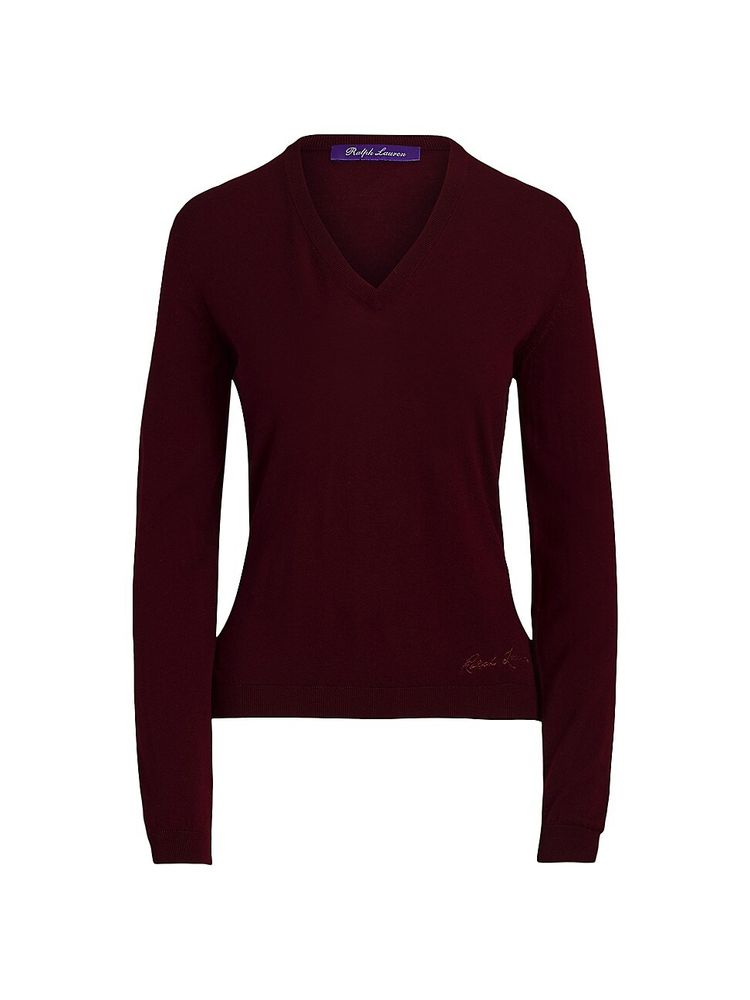 Ralph Lauren Women's Merino V-Neck Sweater - Bordeaux |