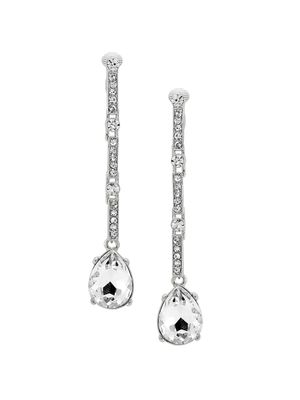 Women's Silvertone & Crystal Clip-On Drop Earrings - Crystal