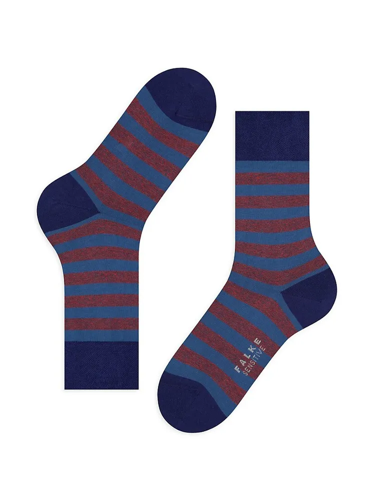 Monogram-motif socks in a mercerized cotton blend