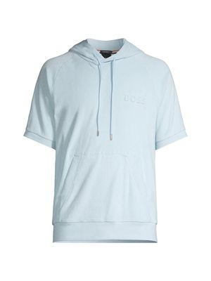 Men's Sealy 09 Short-Sleeve Hoodie Sweatshirt - Pastel Blue - Size Medium
